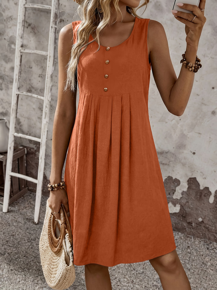 Katherine – Summer Pleated Vest Dress