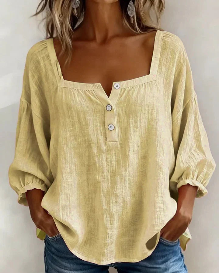 Jacqueline – Cotton Square Neck Shirt