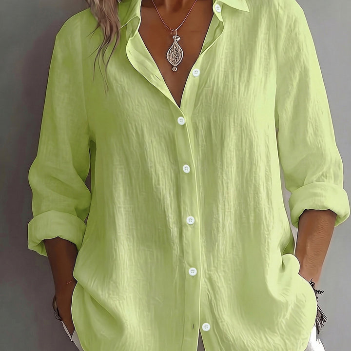 Isabella – Elegant Linen V-Neck Top