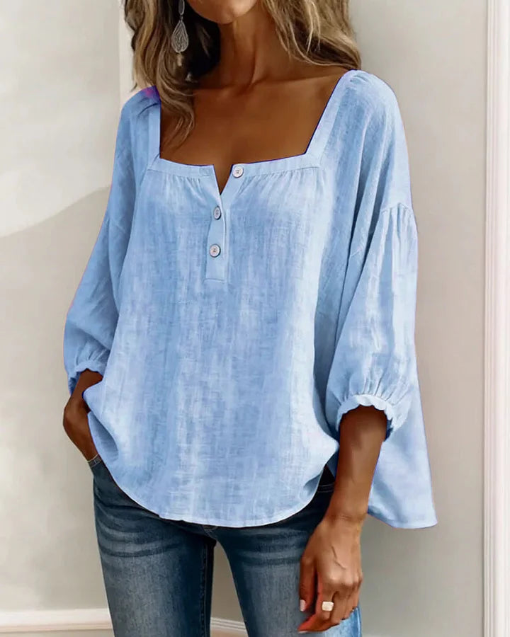 Jacqueline – Cotton Square Neck Shirt