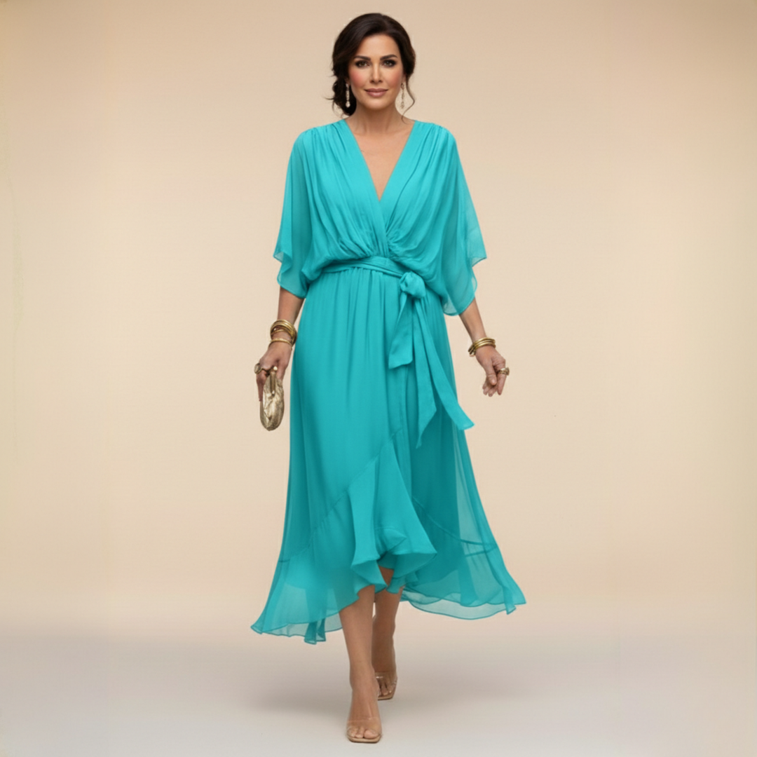 Rebecca – Flowing V-Neck Midi Dress