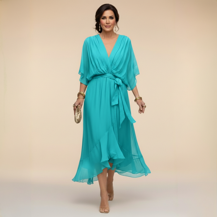 Rebecca – Flowing V-Neck Midi Dress