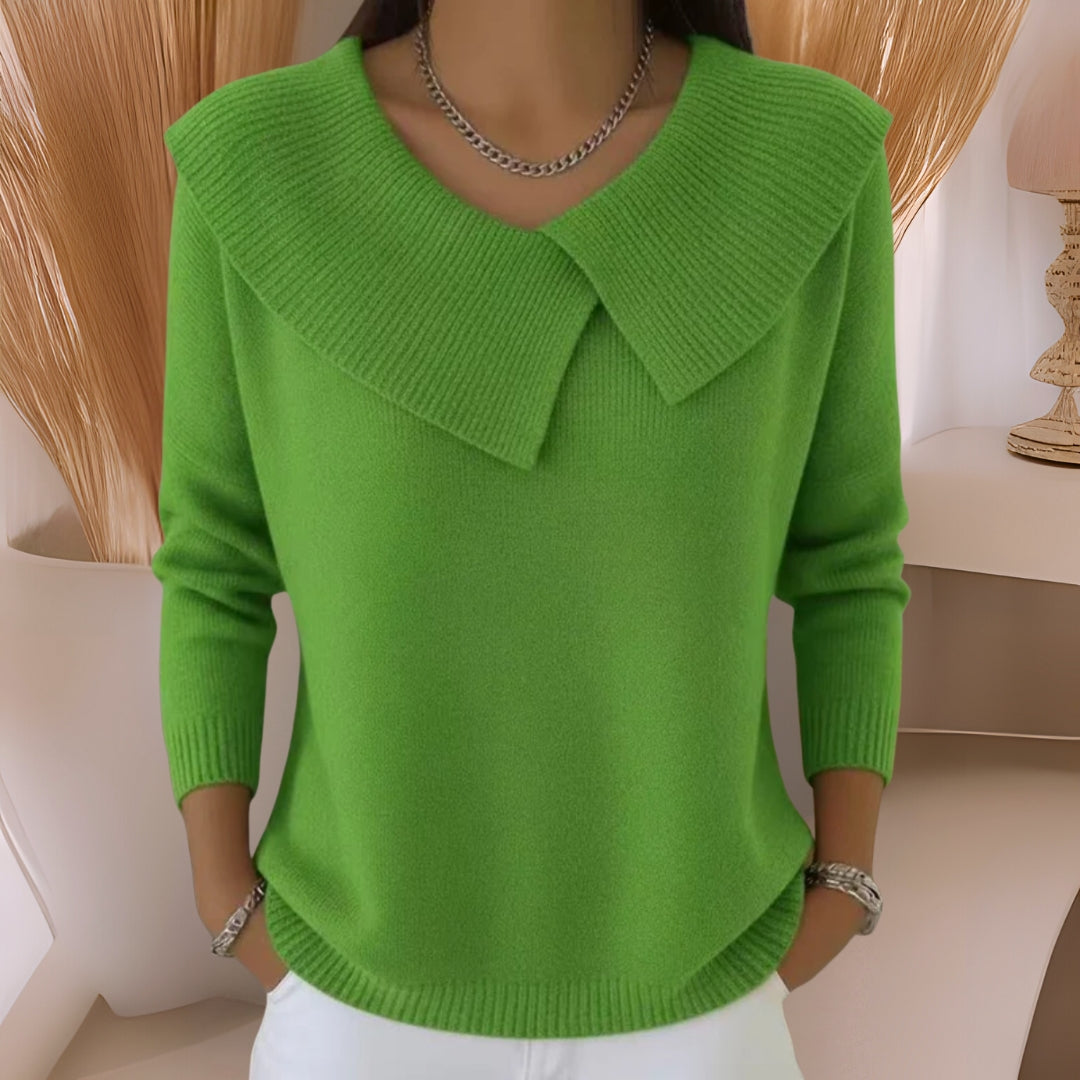 Angela – Knit Sweater Soft Collar