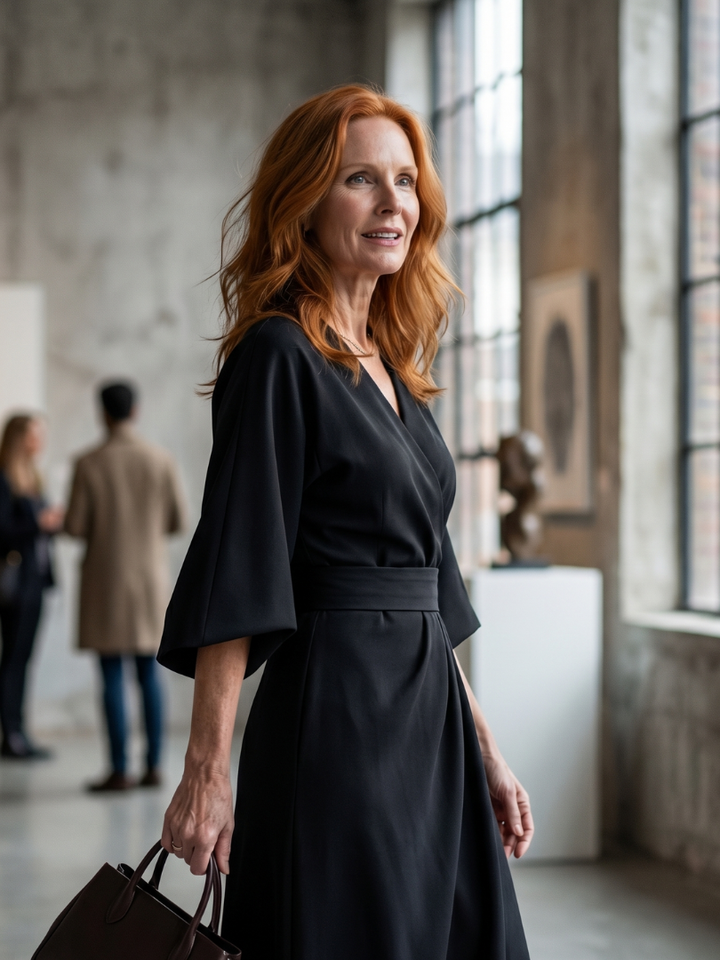 Karen – Sculpted Waist Panel Midi Dress