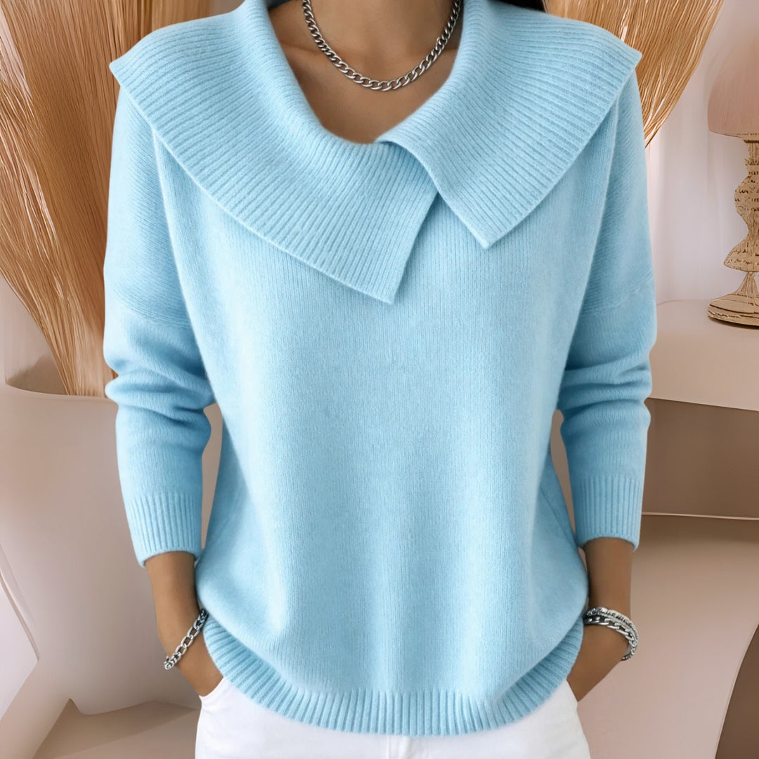 Angela – Knit Sweater Soft Collar