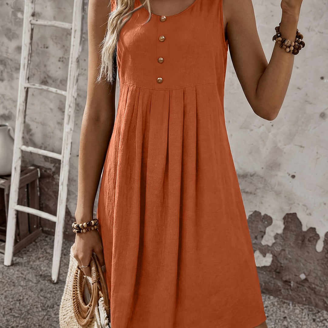 Katherine – Summer Pleated Vest Dress