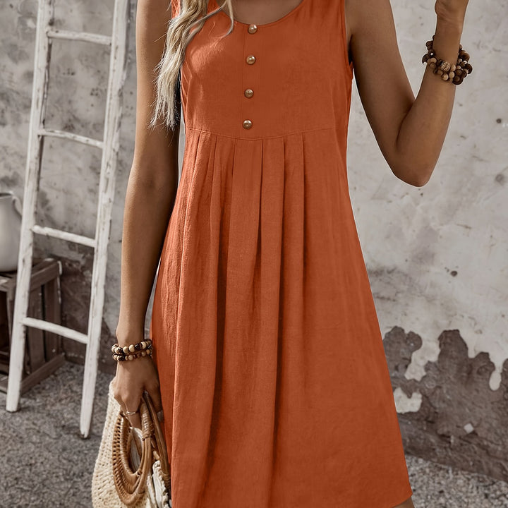 Katherine – Summer Pleated Vest Dress