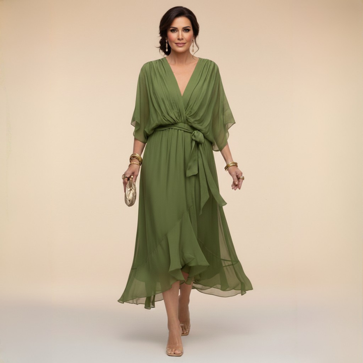 Rebecca – Flowing V-Neck Midi Dress