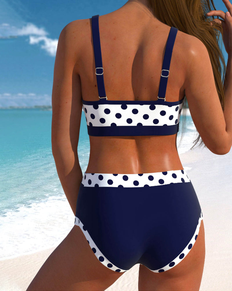 Sarah – High-Waisted Patchwork Bikini
