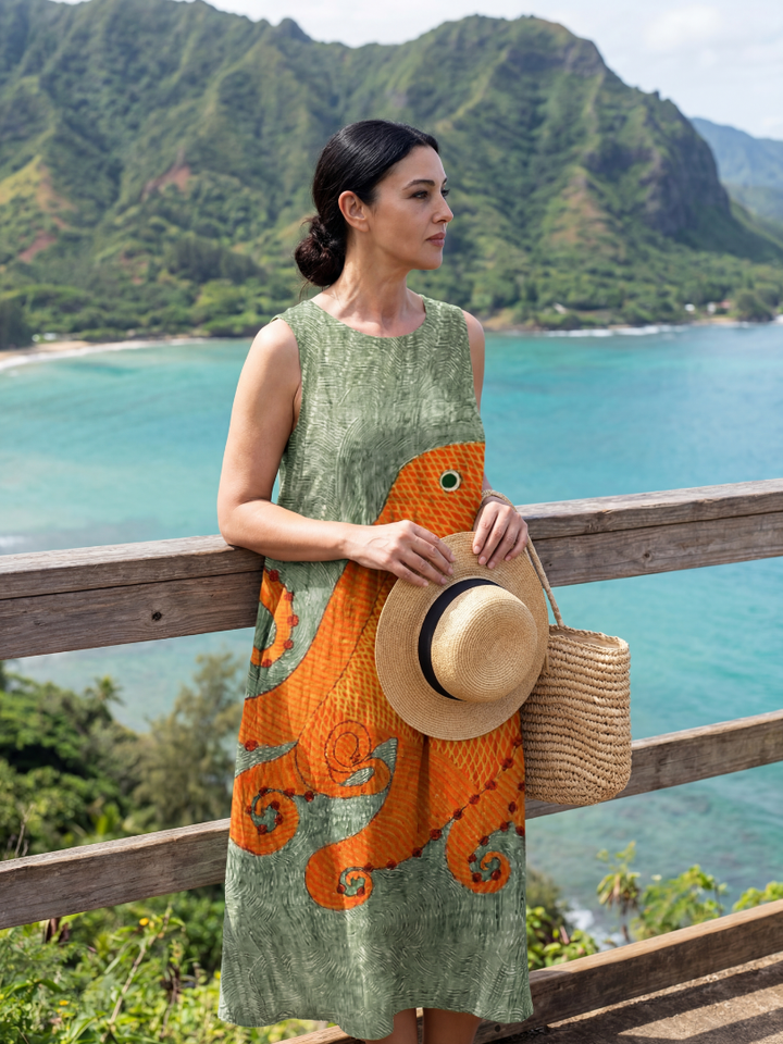 Andrea – Lightweight Ocean Midi Dress