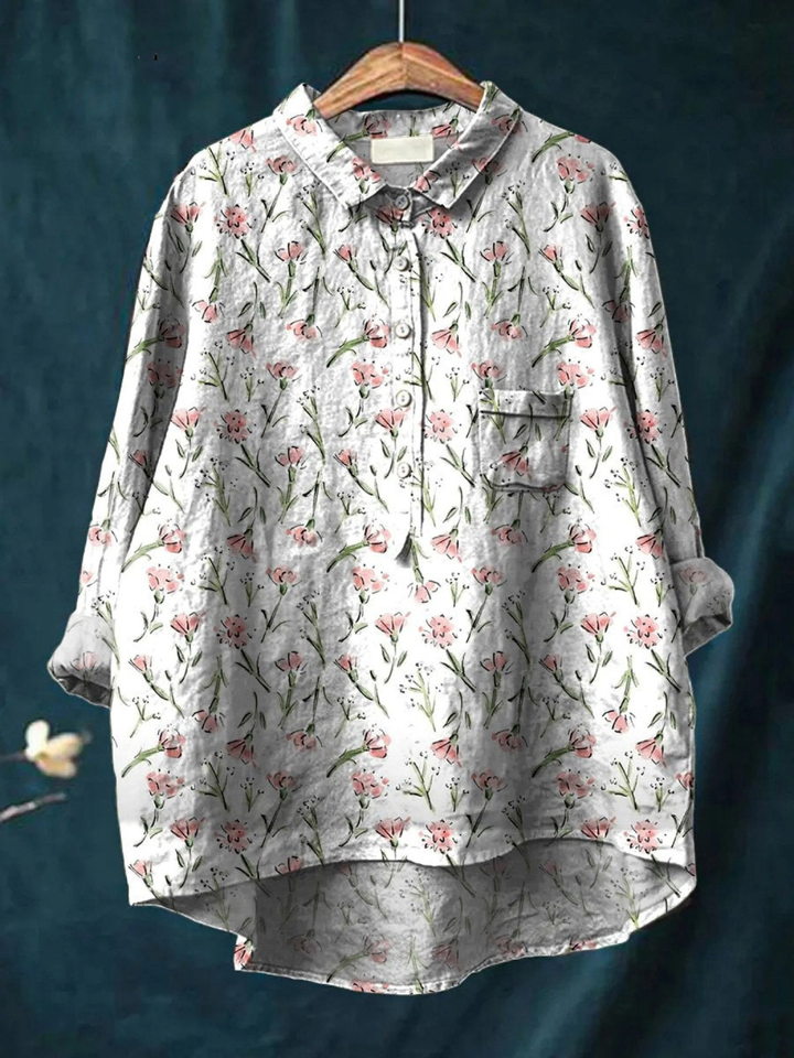 Scarlett™ | Pink Spring Floral Casual Shirt