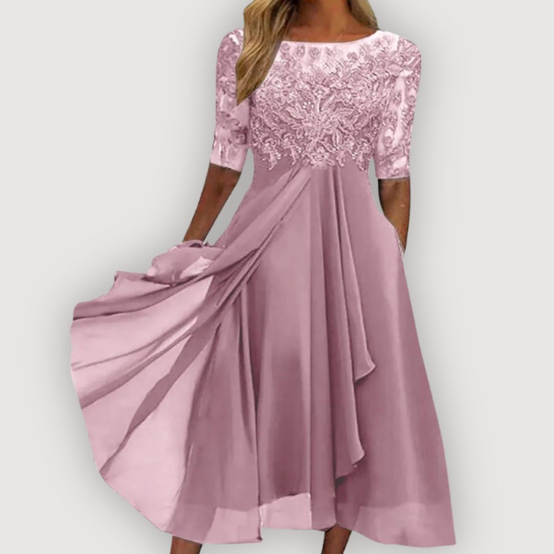 Lisa – Chiffon and Lace Dress