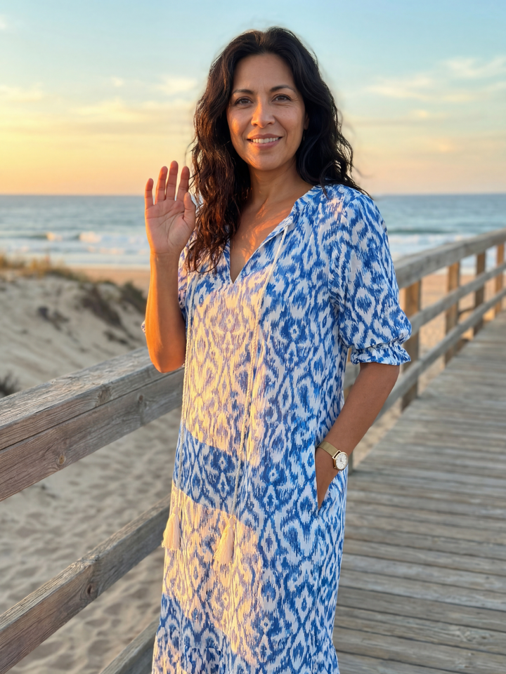 Denise – Geometric Midi Robe