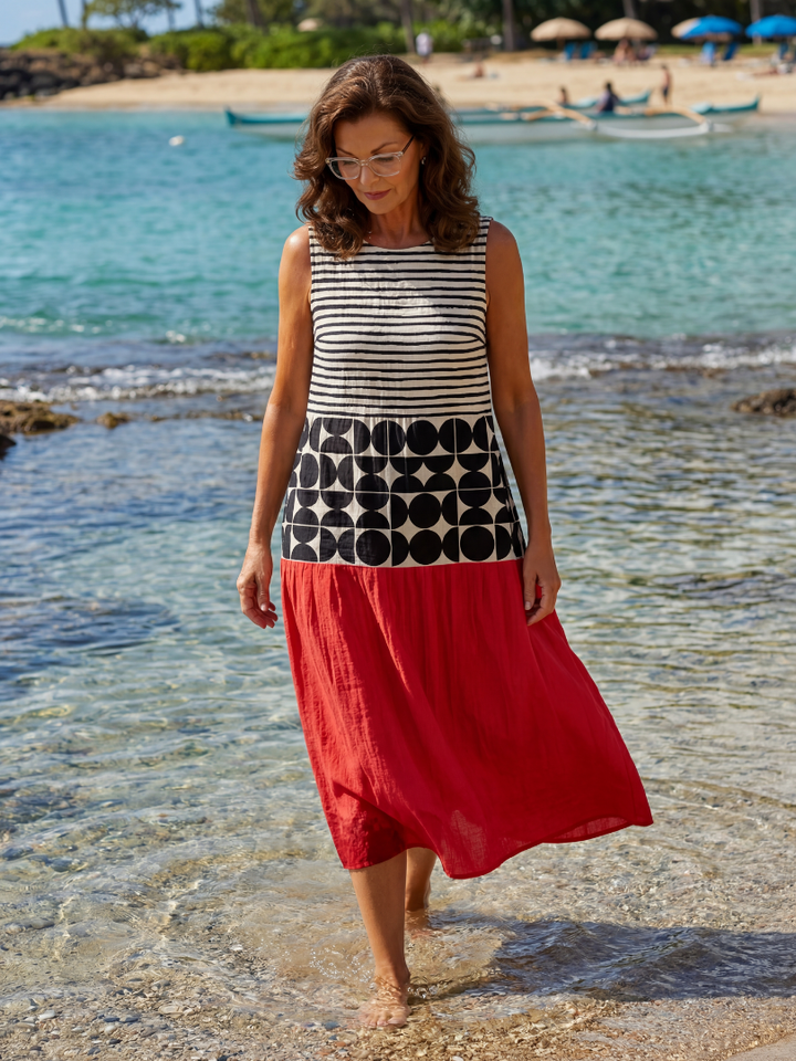 Kathryn – Striped Midi Robe