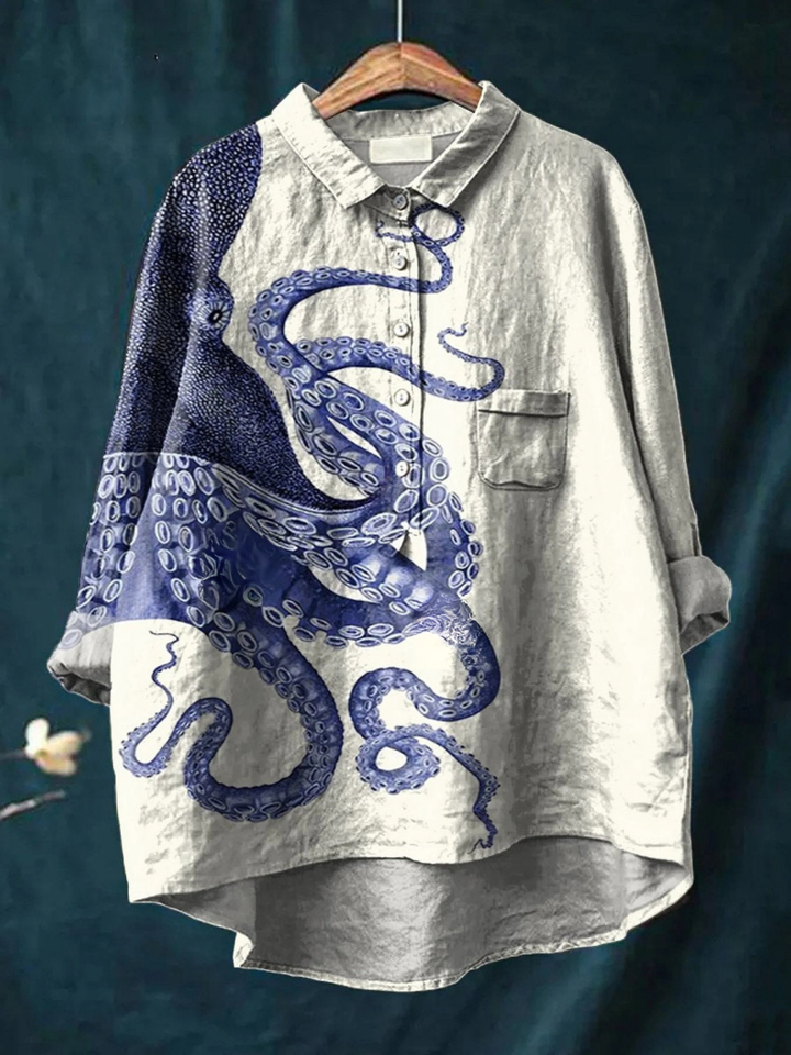 Brenda™ | Deep Sea Octopus Tentacles Art Print Casual Shirt