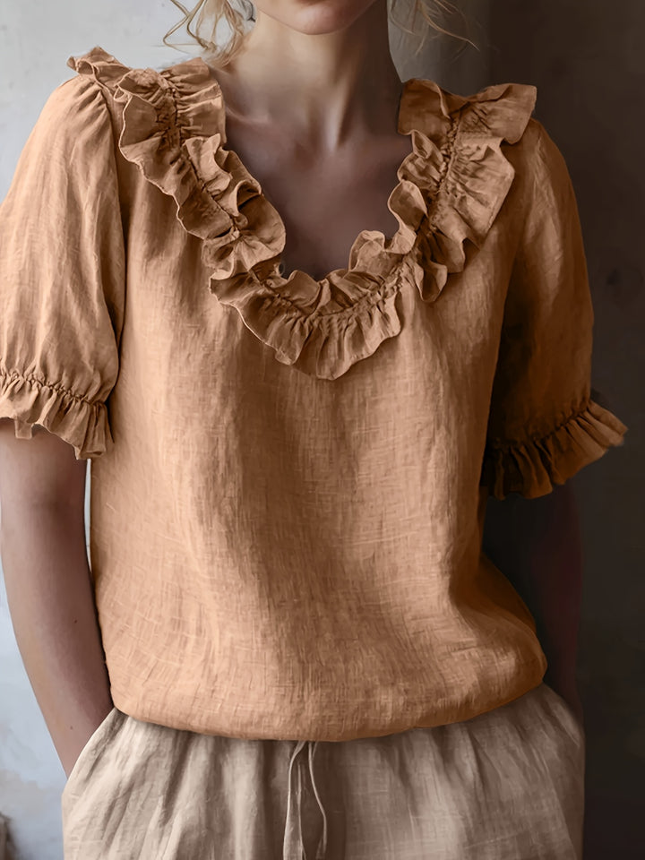 Amy – Spring/Summer Ruffle Crew Neck Shirt