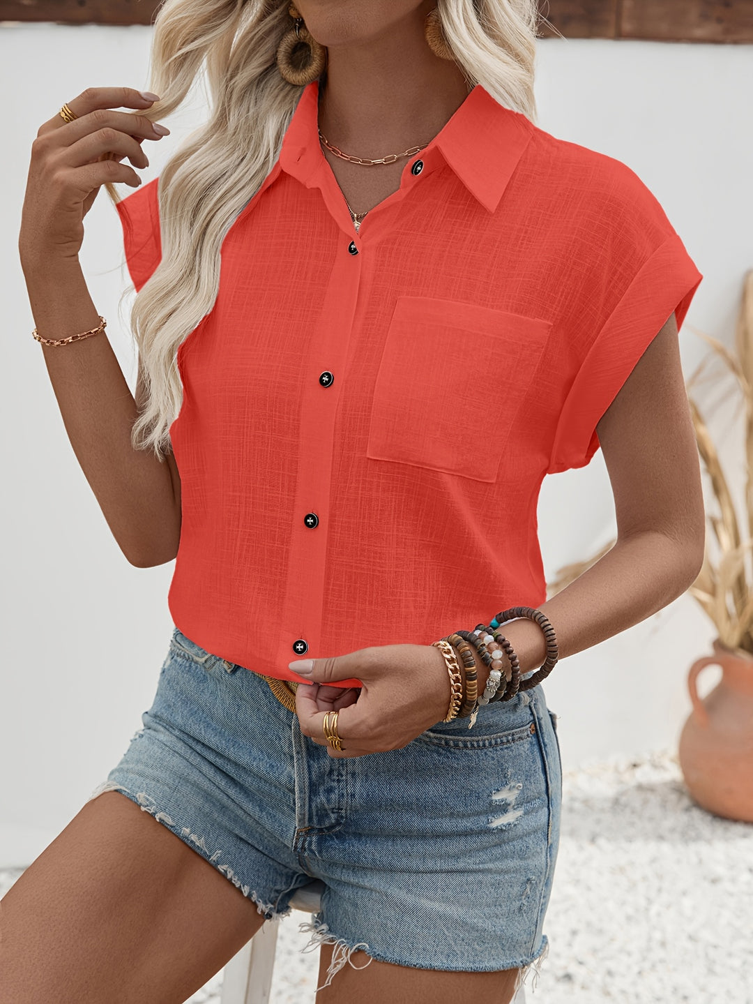 Teresa – Bamboo Stripe Sleeveless Blouse