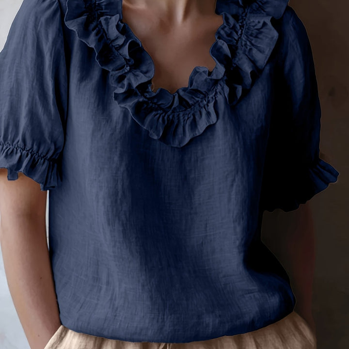 Amy – Spring/Summer Ruffle Crew Neck Shirt