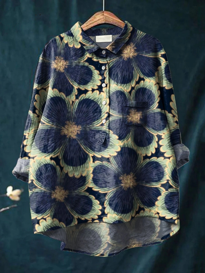Cynthia™ | Vintage Floral Art Print Shirt