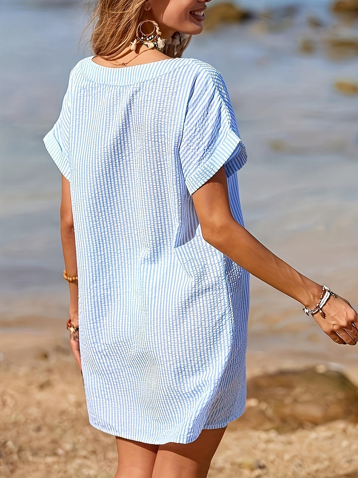 Kathleen – Striped V-Neck Summer Dress