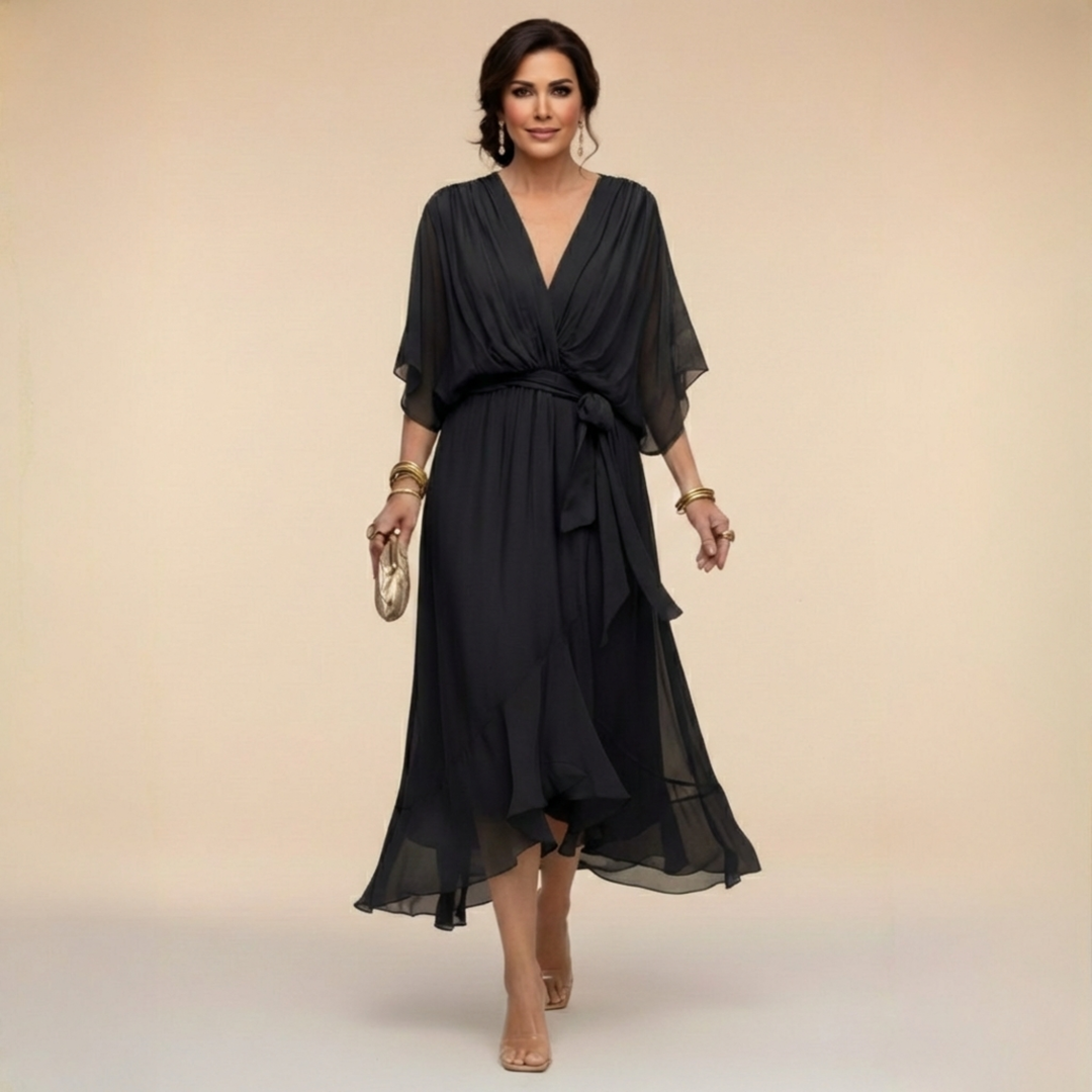 Rebecca – Flowing V-Neck Midi Dress
