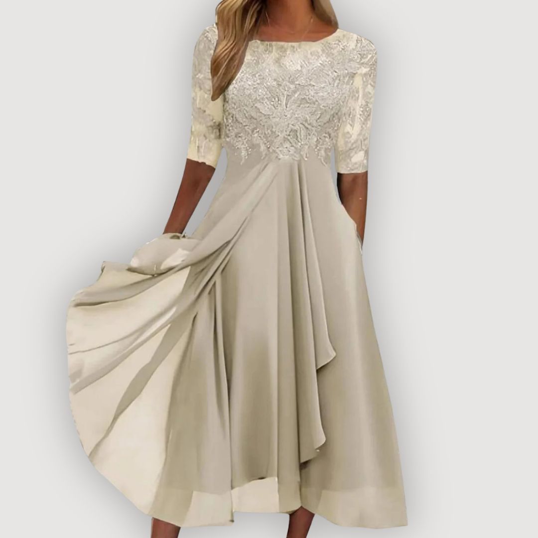 Lisa – Chiffon and Lace Dress