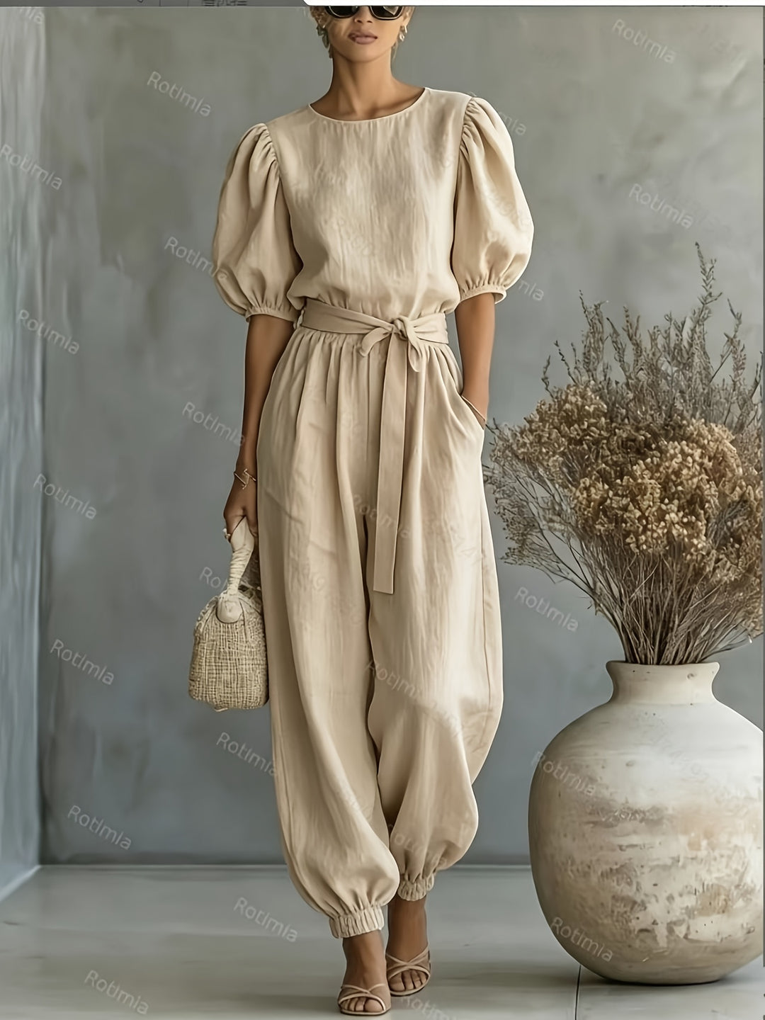 Judith – Bohemian Puff Sleeve Jumpsuit