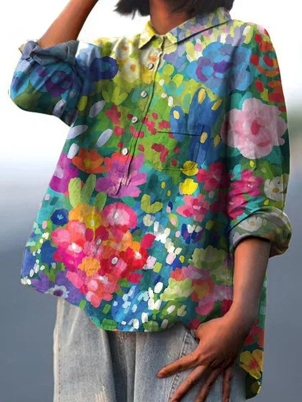 Victoria™ | Vintage Floral Art Print Casual Shirt