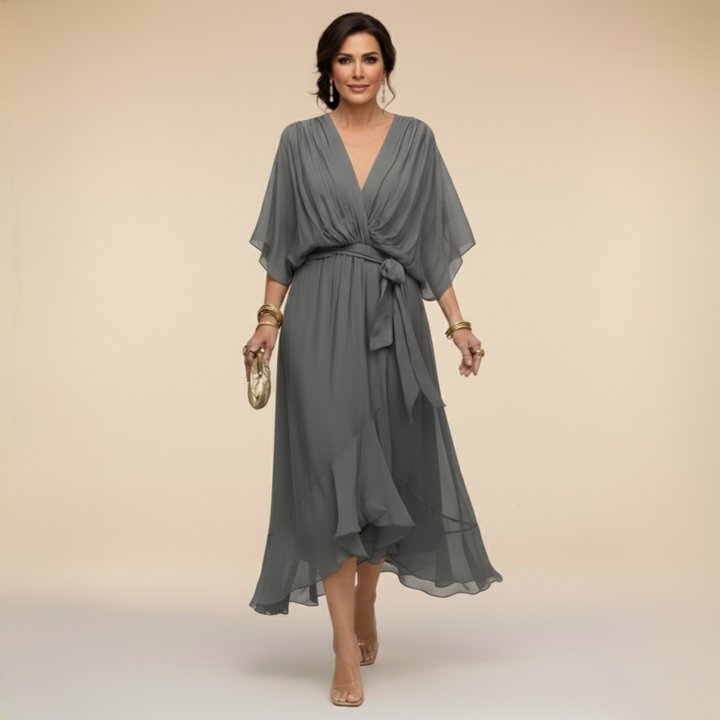 Rebecca – Flowing V-Neck Midi Dress
