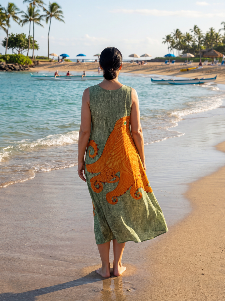 Andrea – Lightweight Ocean Midi Dress