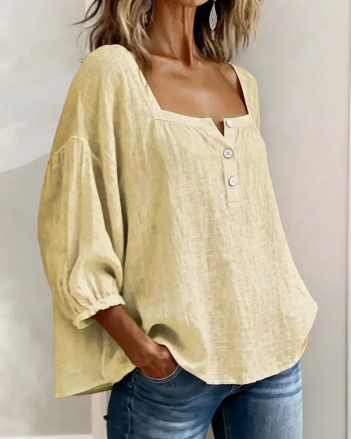 Jacqueline – Cotton Square Neck Shirt