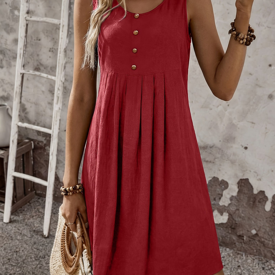 Katherine – Summer Pleated Vest Dress