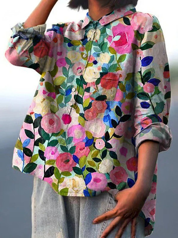 Judy™ | Colorful Spring Floral Garden Shirt