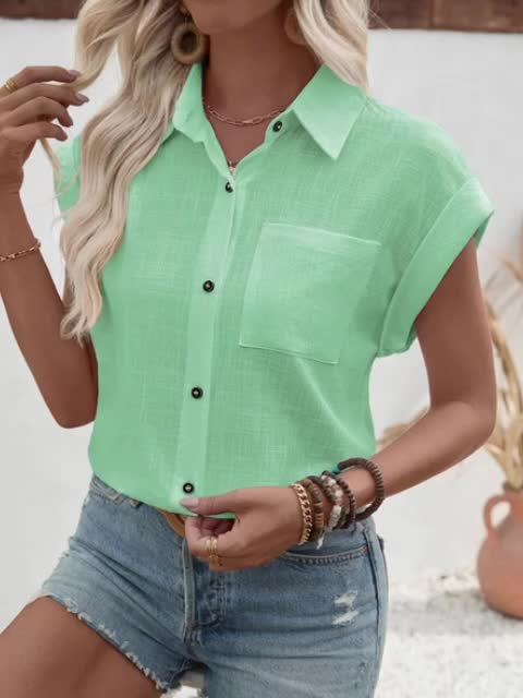 Teresa – Bamboo Stripe Sleeveless Blouse