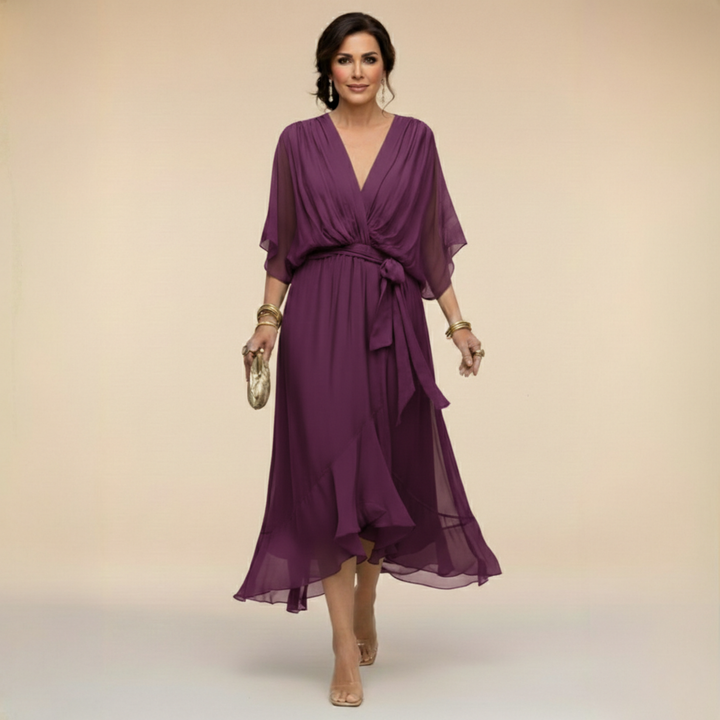 Rebecca – Flowing V-Neck Midi Dress