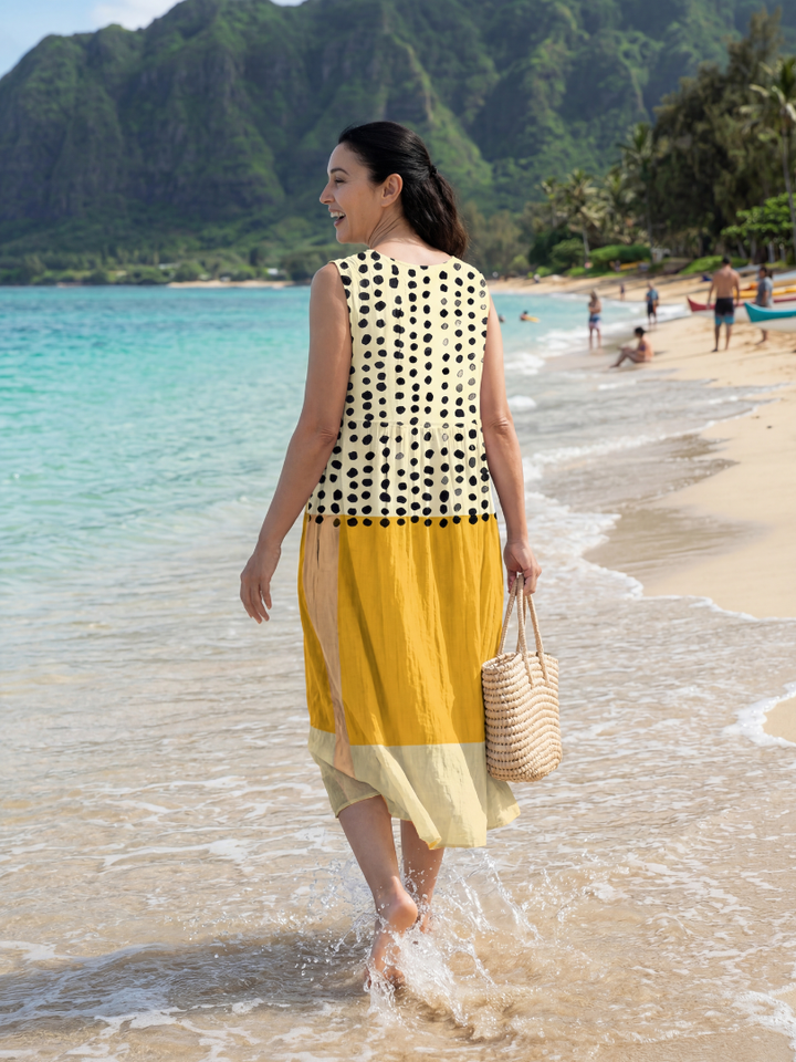 Kathleen – Lightweight Polka Dot Midi Dress