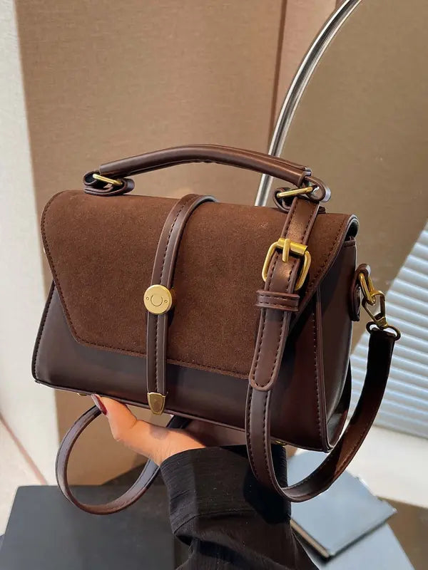 AVANLIE™ - Trendy Contrast Stitching Small Square Shoulder Bag