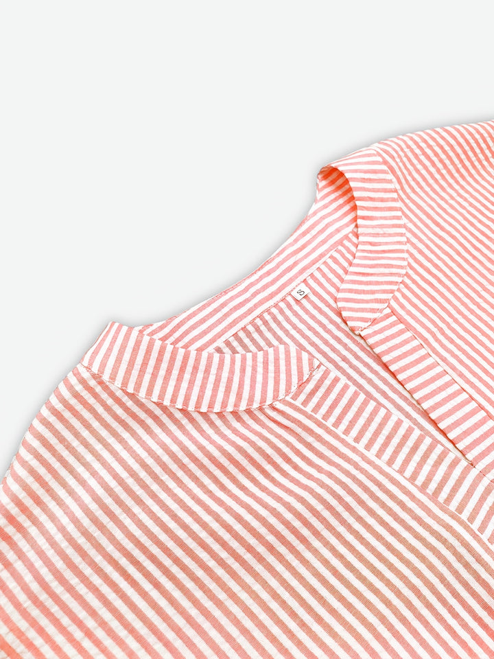 Emma – Summer Striped V-Neck Dress