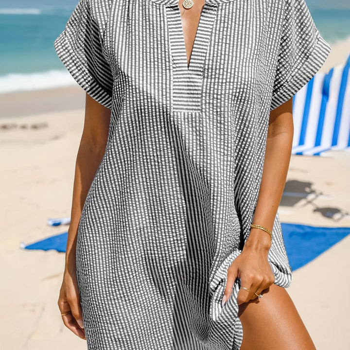 Emma – Summer Striped V-Neck Dress
