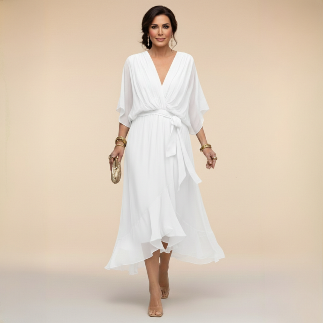 Rebecca – Flowing V-Neck Midi Dress