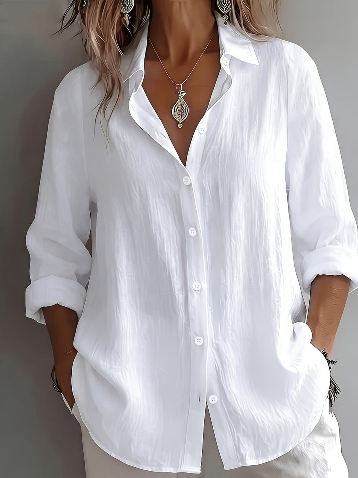 Isabella – Elegant Linen V-Neck Top