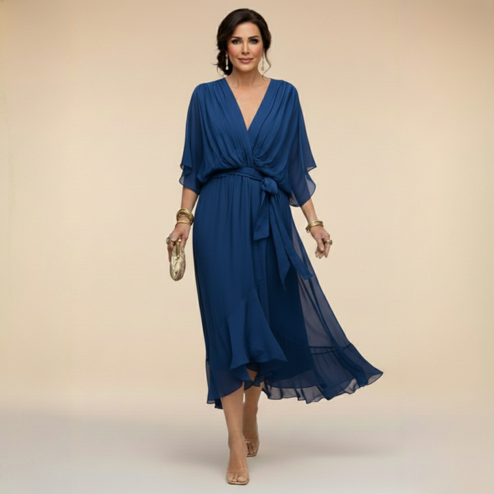 Rebecca – Flowing V-Neck Midi Dress