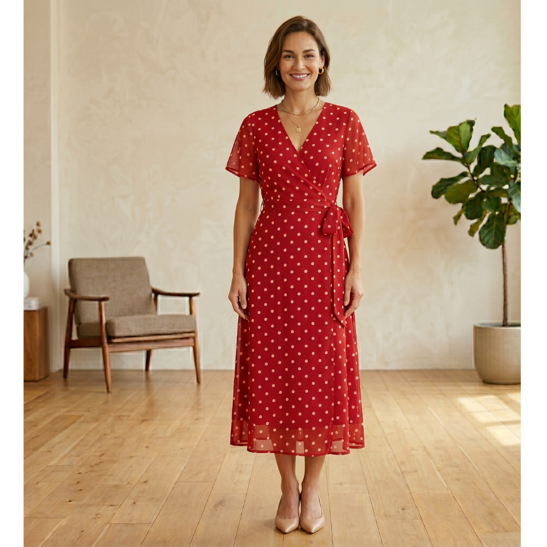 Melissa – Polka Dot Wrap Dress
