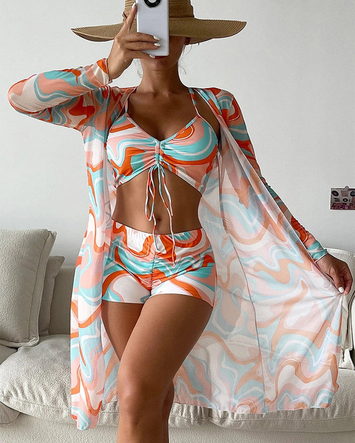 Lisa – Three-Piece Printed Bikini Set