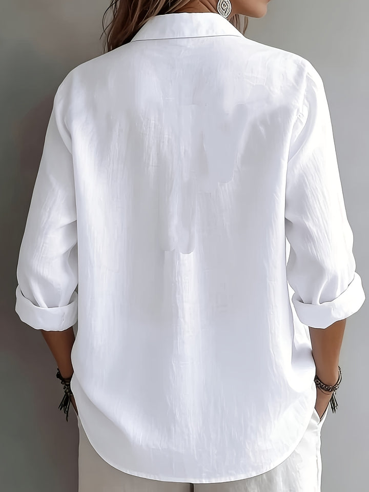 Isabella – Elegant Linen V-Neck Top