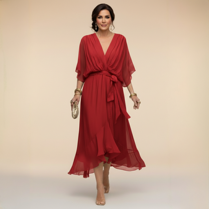 Rebecca – Flowing V-Neck Midi Dress