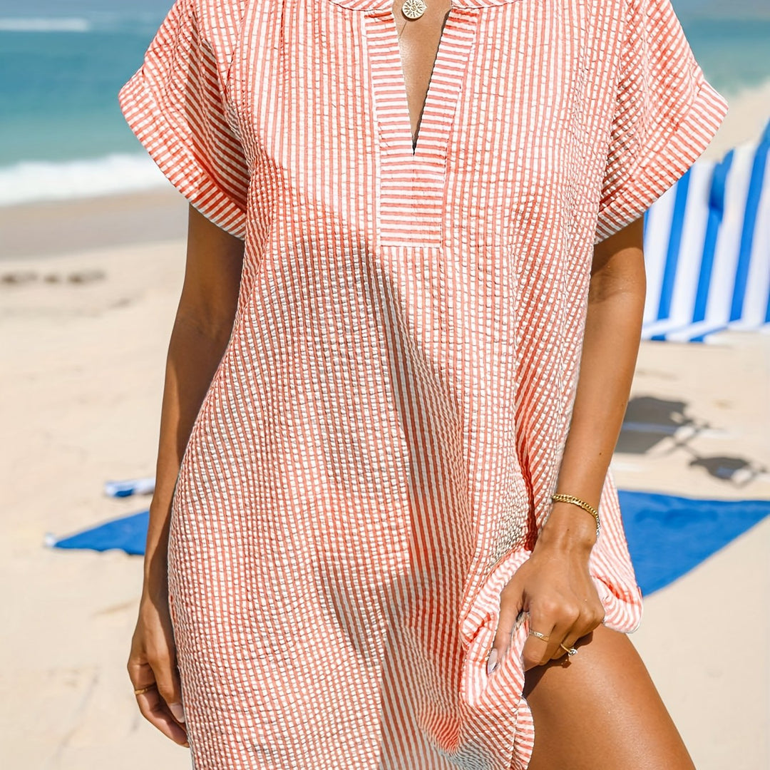 Emma – Summer Striped V-Neck Dress