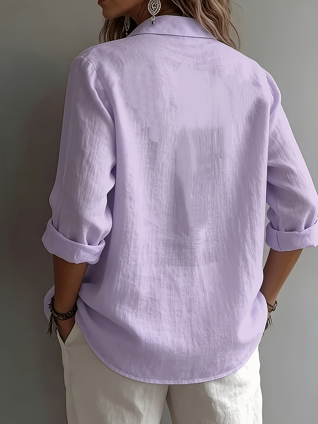Isabella – Elegant Linen V-Neck Top