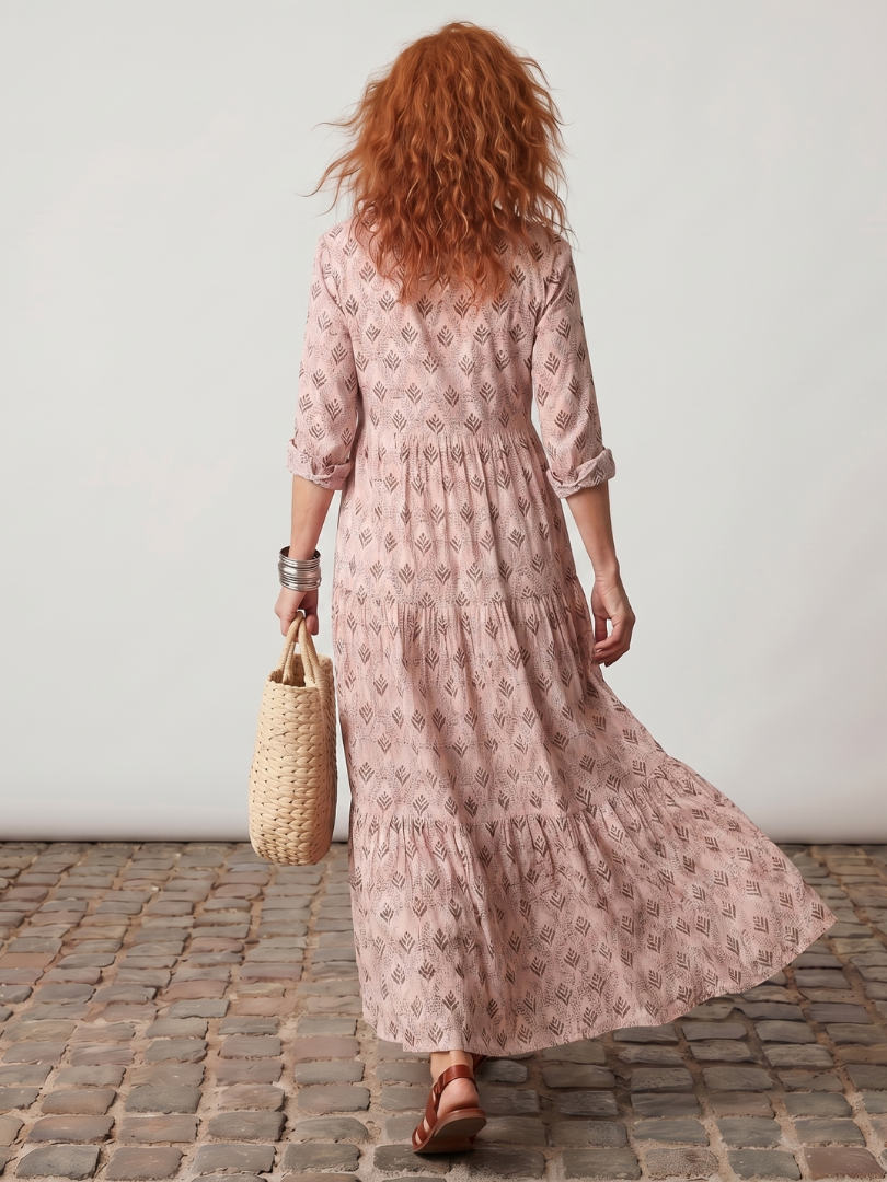 Heather – Notch Neck Printed Maxi Dress