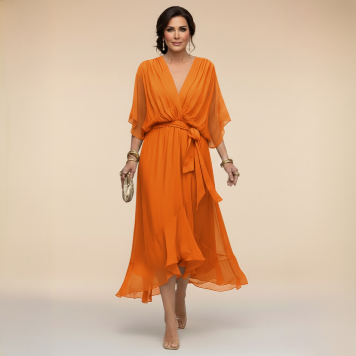 Rebecca – Flowing V-Neck Midi Dress